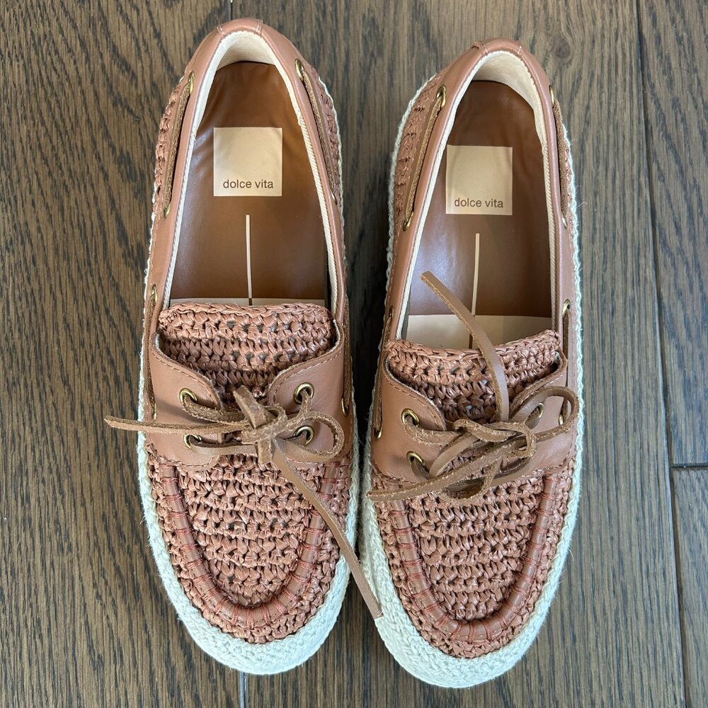 Dolce Vita Raffia Platform Boat Shoes - Brand New - Picture 5 of 8